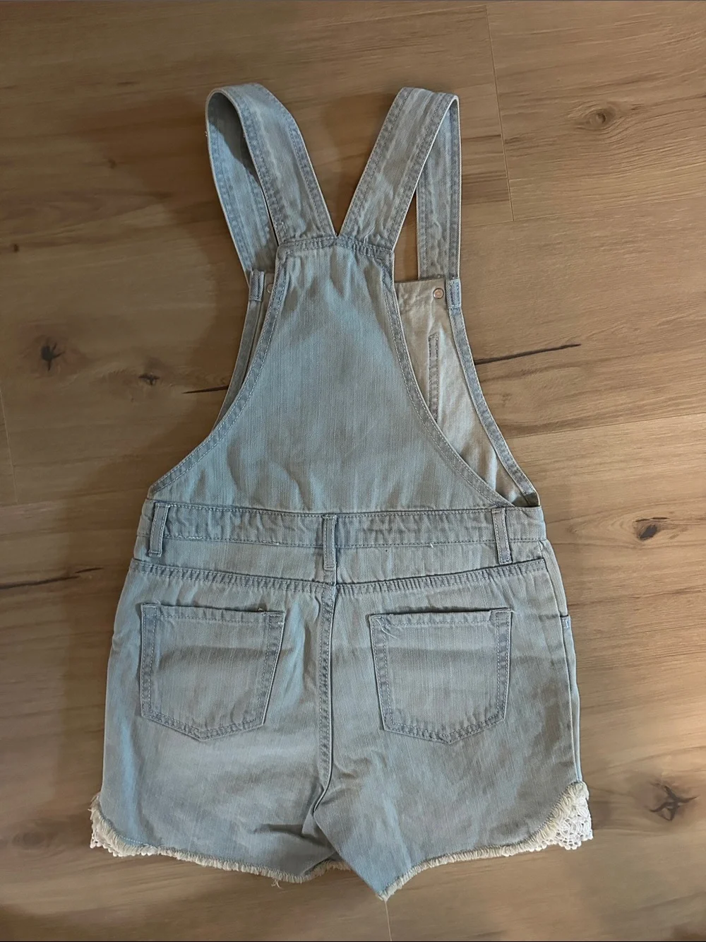 The Children's Place Light Denim Blue Short Overalls Romper